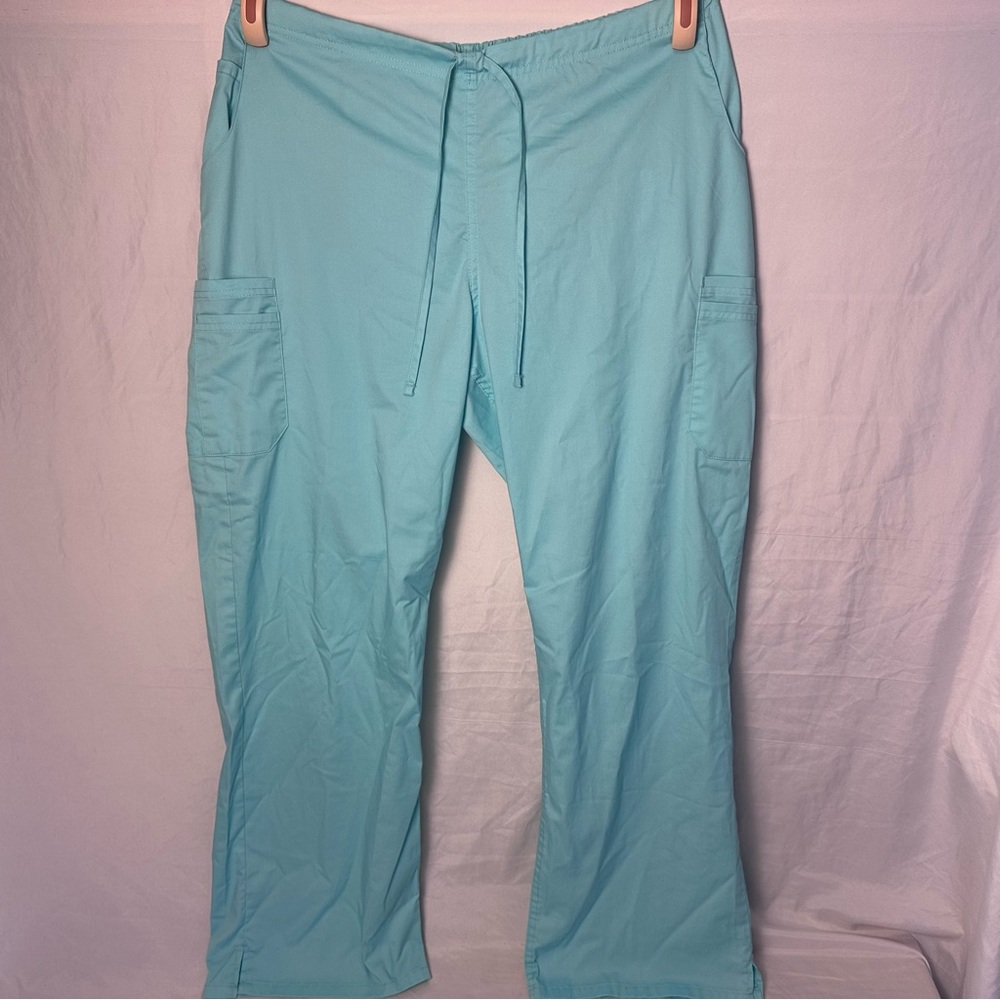 🩺 ButterSoft Women’s Teal Drawstring Scrub Pants Elastic Waist Multi-Pockets